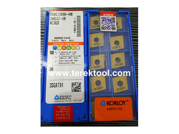 Korloy Carbide Inserts CNMG120404 HM NC3020
