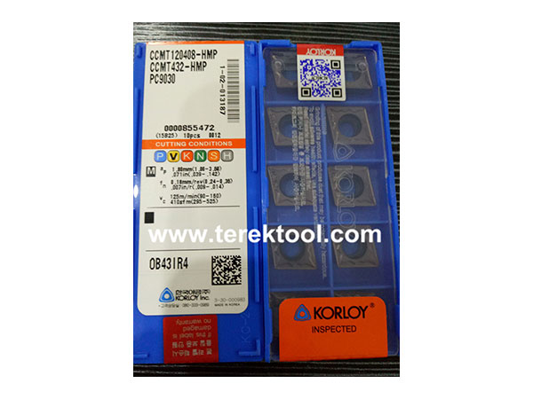 Korloy Carbide Inserts CCMT120408 HMP PC9030