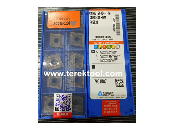 Korloy Carbide Inserts CNMG120404 HM PC9030